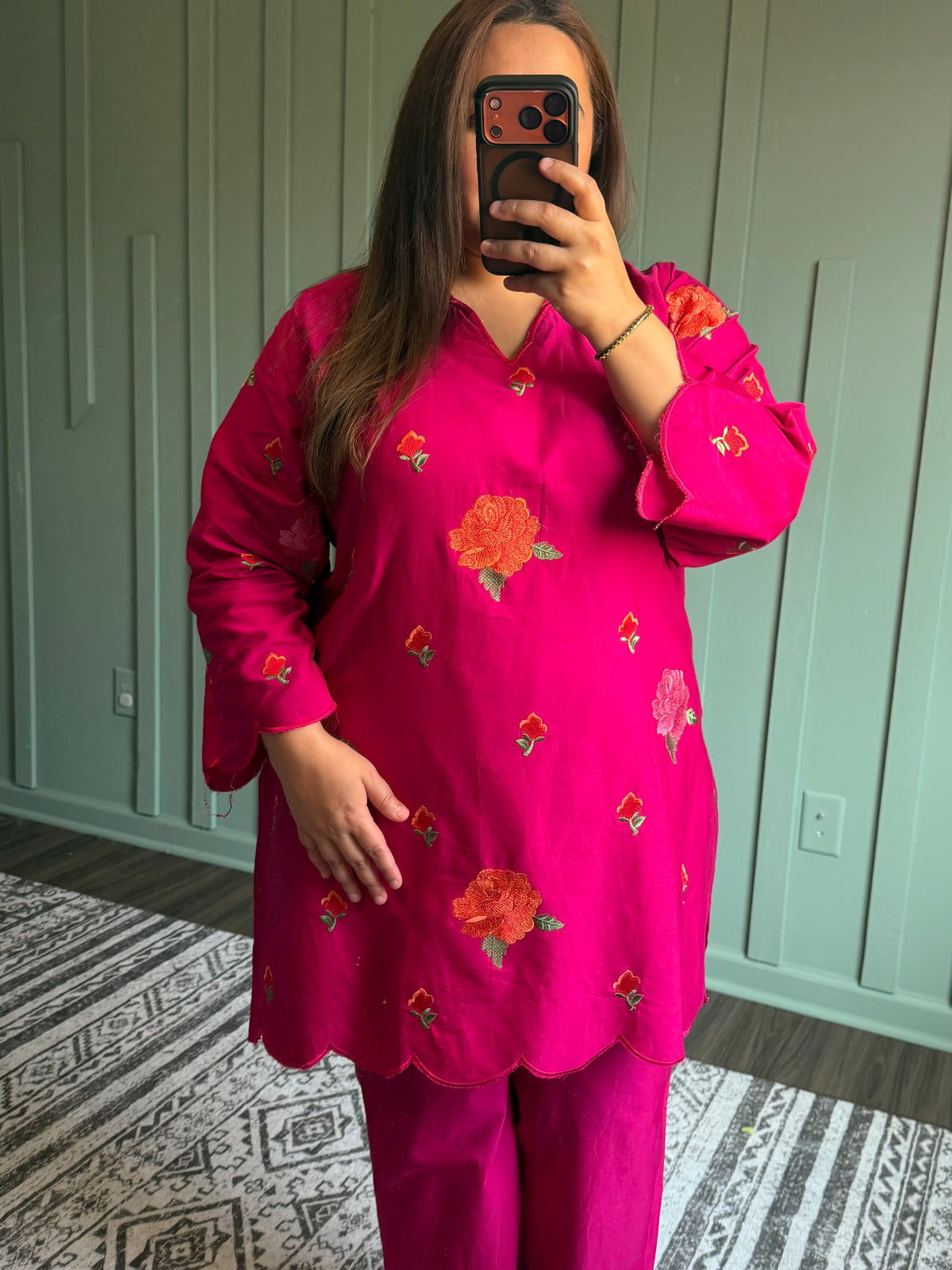 Muslin Embroidered Co ord