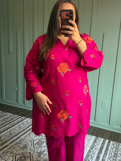 Muslin Embroidered Co ord