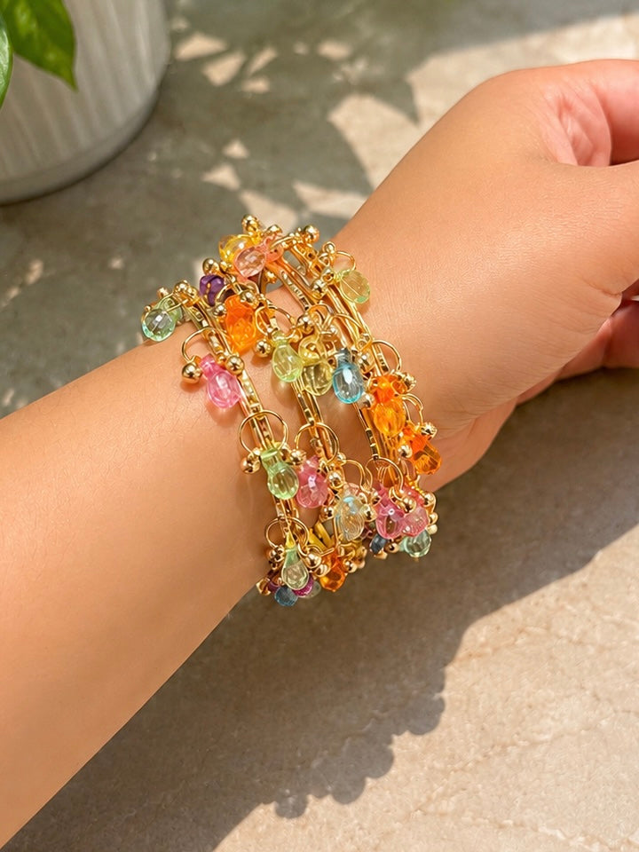 KASHMIRI BANGLES LIGHT MULTI (8 BANGLES)