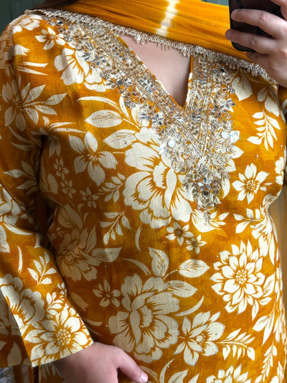 SILK ZARI HAND WORK SUIT