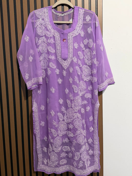 GEORGETTE CHIKANKARI KURTI