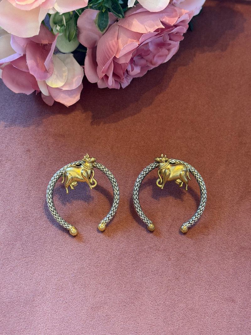 German Silver Dual Tone Earrings