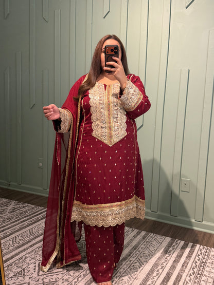 Silk Designer A-Line Three Piece