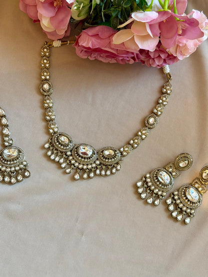 Uncut Kundan Moissanite Choker/Collar Set