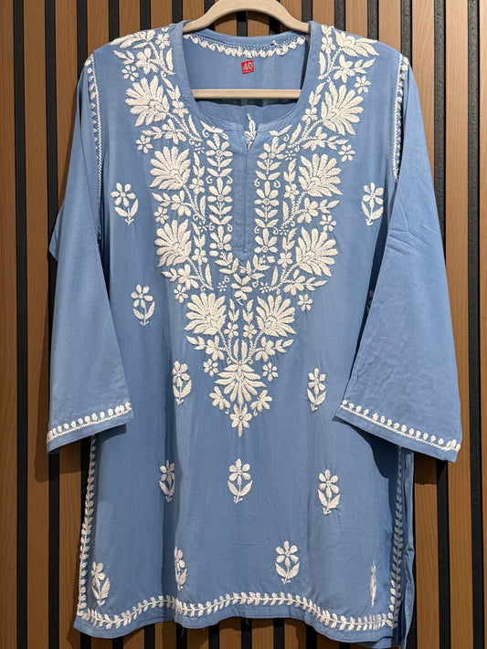 RAYON CHIKANKARI SHORT