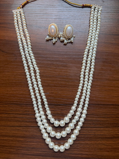 Pearl Long Layered Necklace