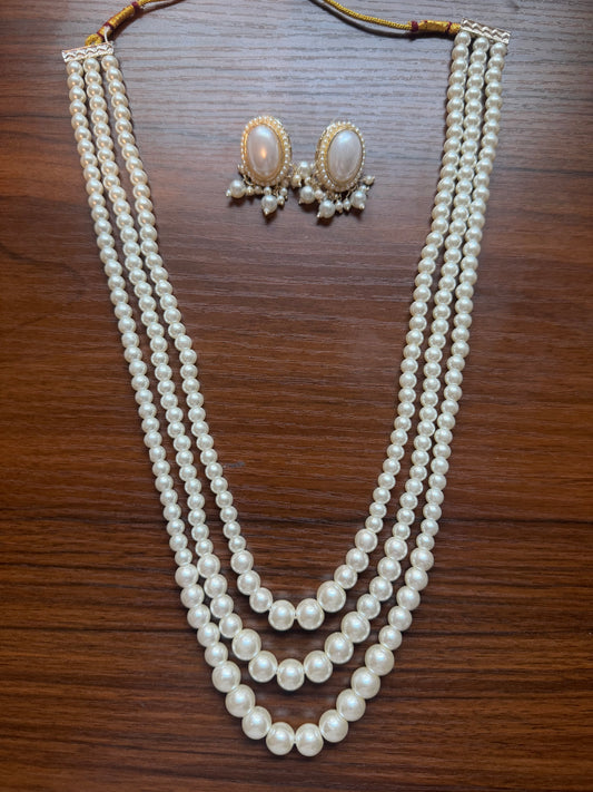 Pearl Long Layered Necklace