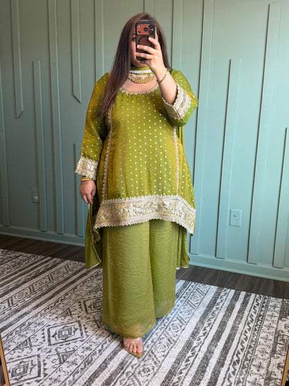 Banarsi Fabric Gotta Three Piece