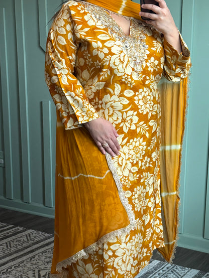 SILK ZARI HAND WORK SUIT