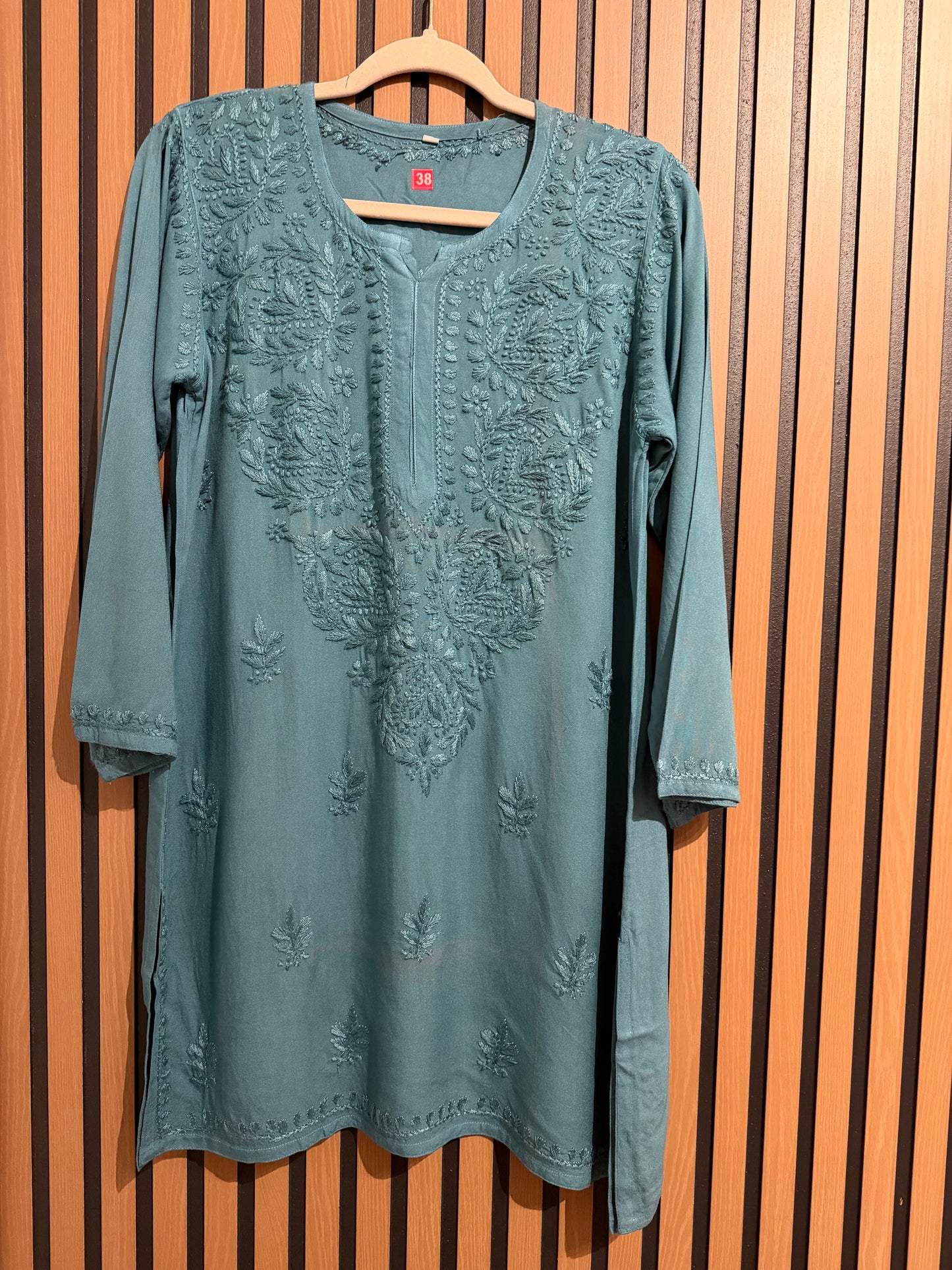 RAYON CHIKANKARI SHORT KURTI