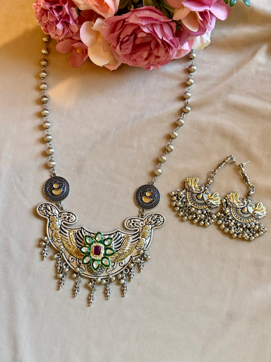 Silver Kundan Navratri Necklace