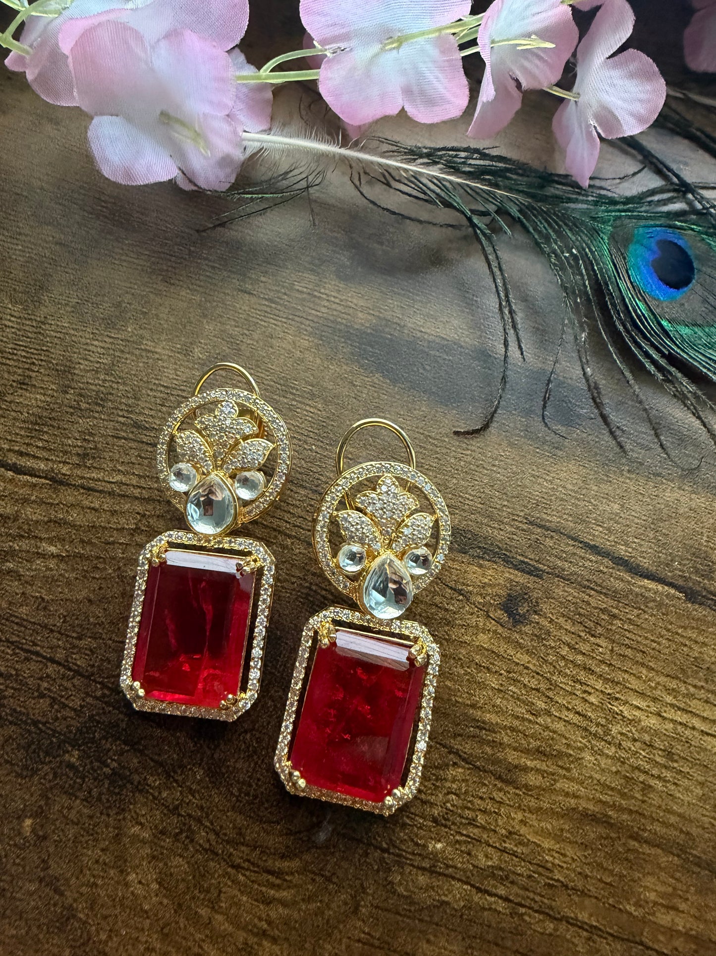 Ruby Doublet Earrings