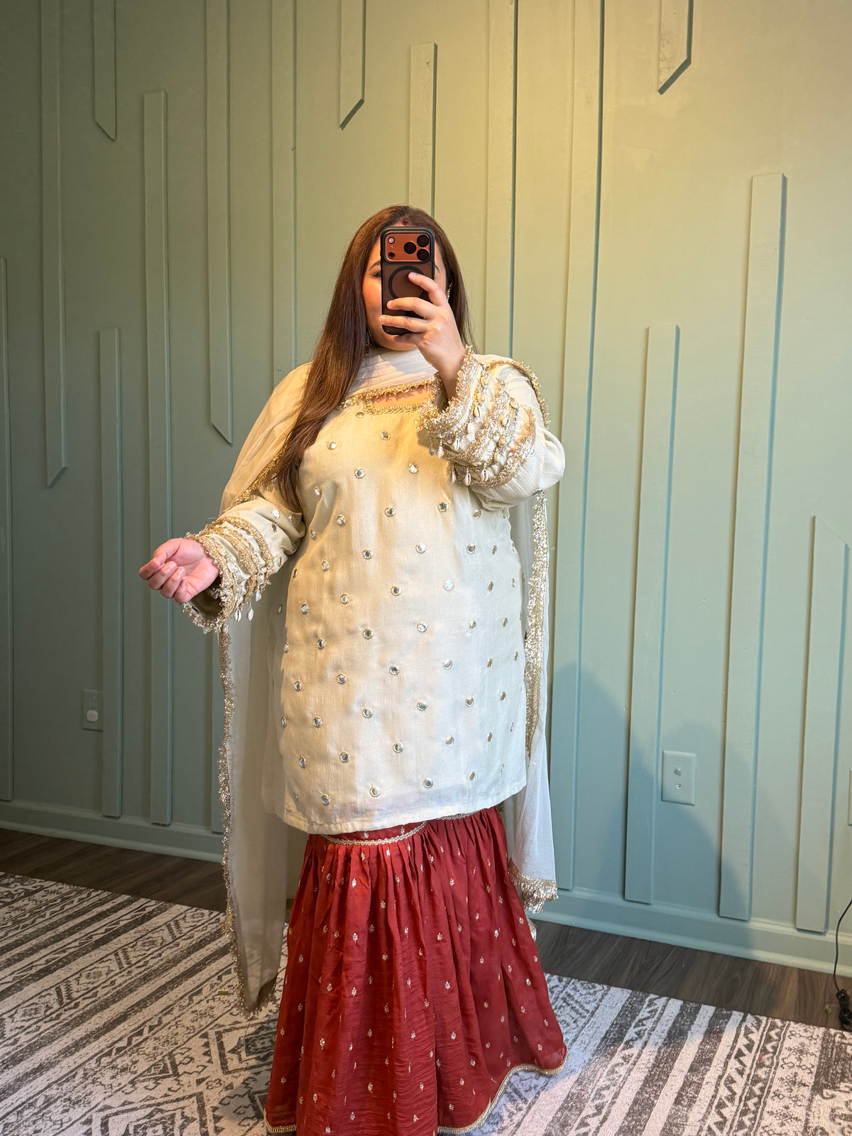 Silk Gotta Hand Work Gharara Suit