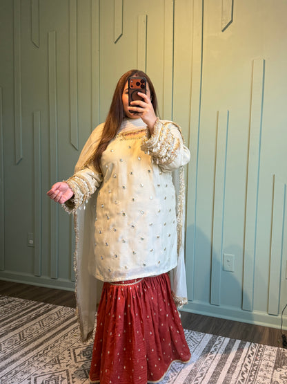 Silk Gotta Hand Work Gharara Suit