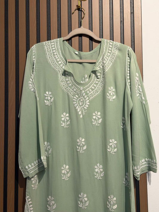 PISTA CHIKANKARI KURTI