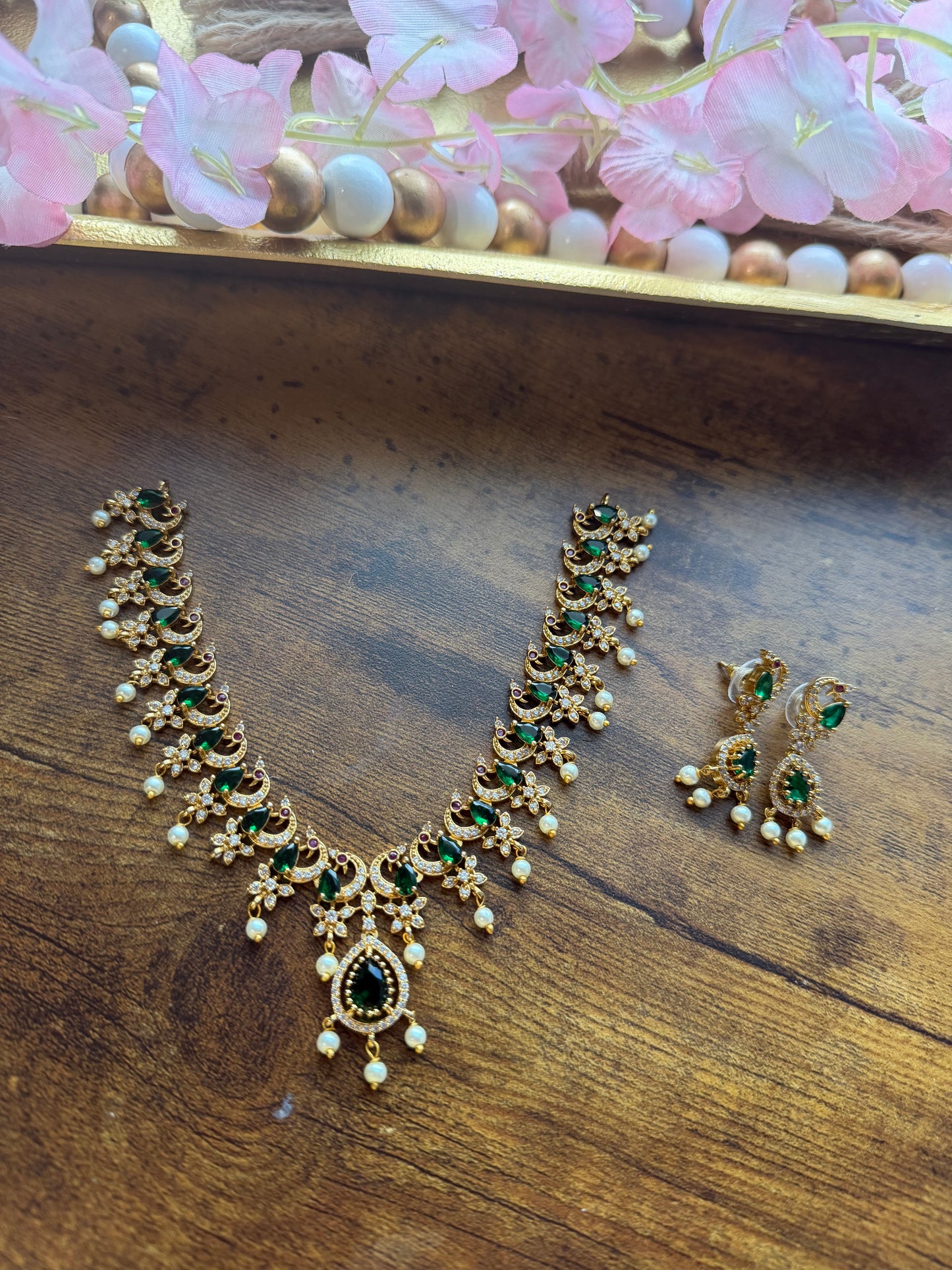 CZ Pearl Set