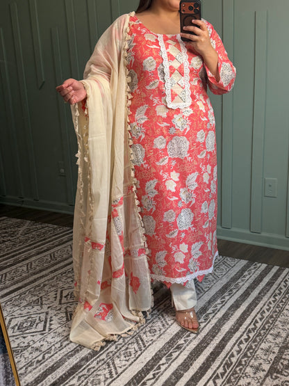 Floral Lace Three Piece