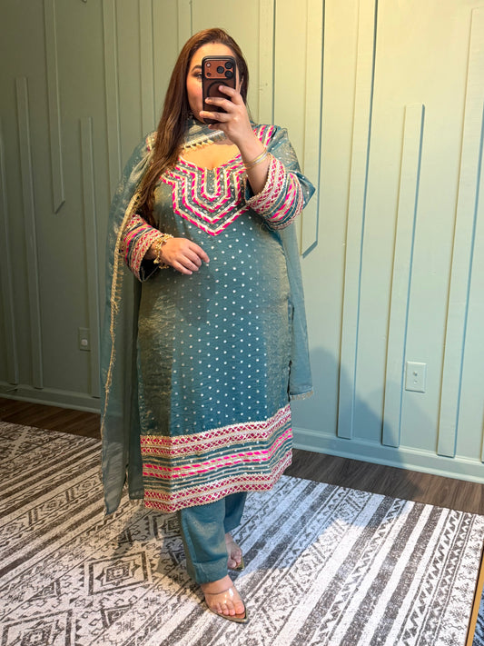 Banarsi Zari Gotta Three Piece