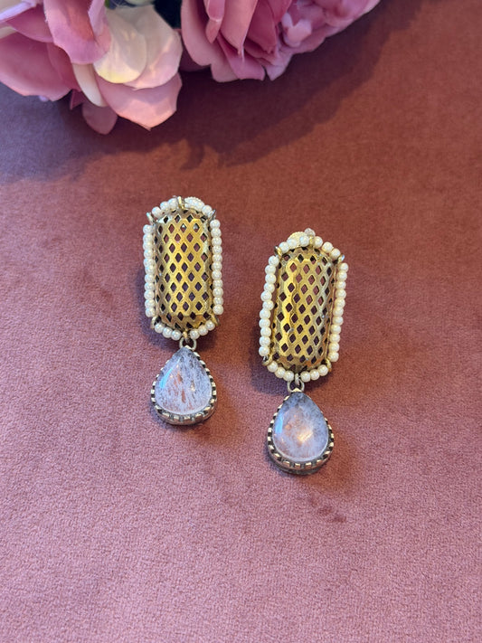German Silver Dual Tone Earrings