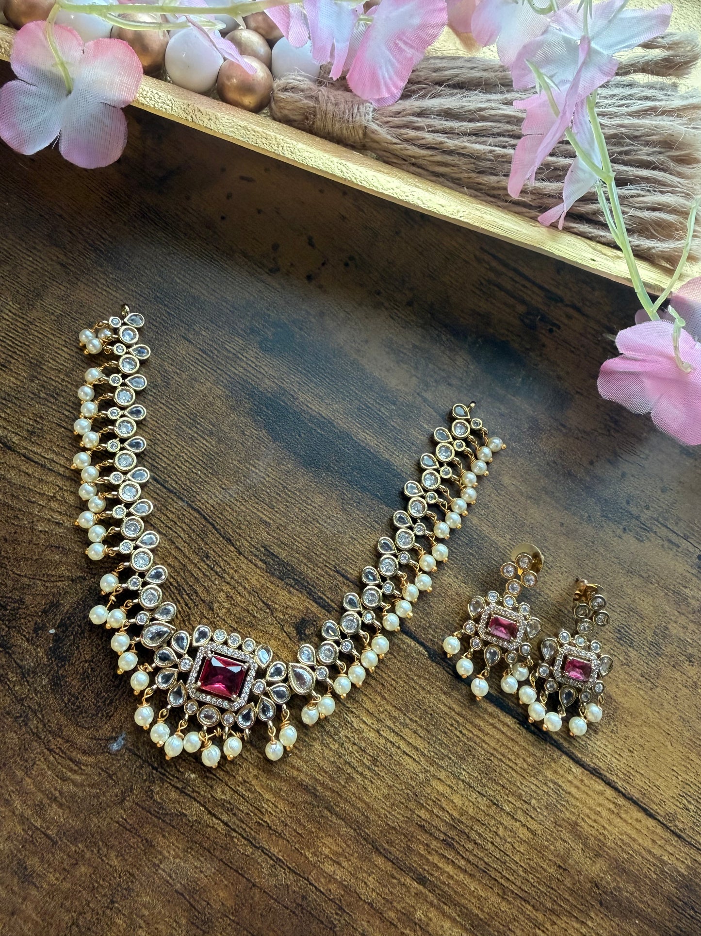 Cz Pearl Set