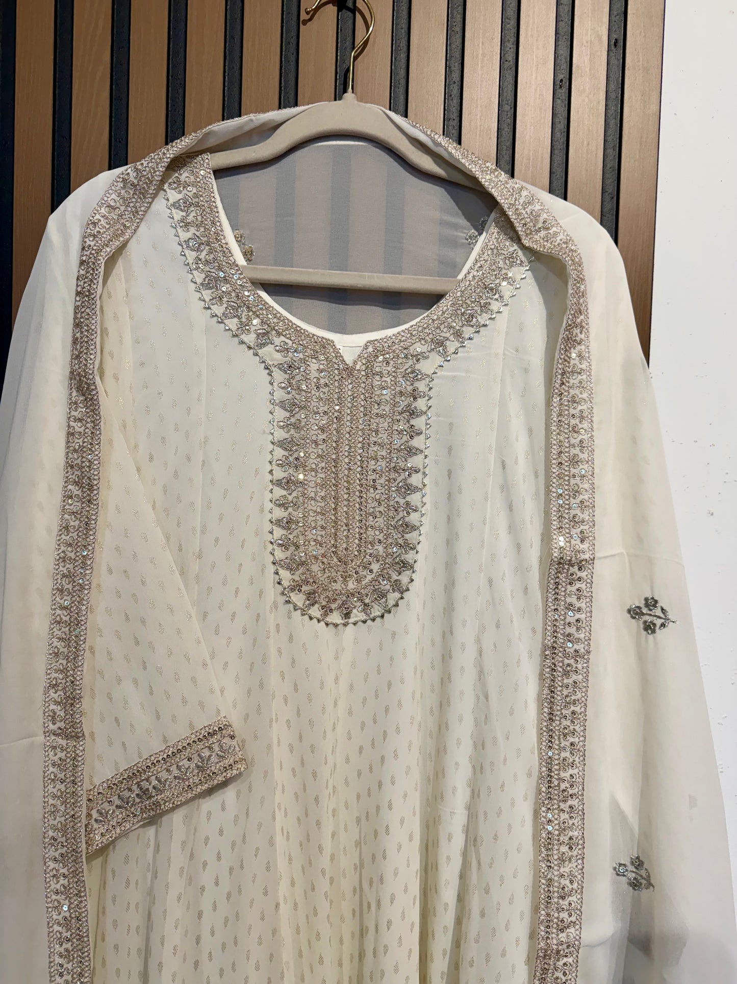 Off White Anarkali Gown