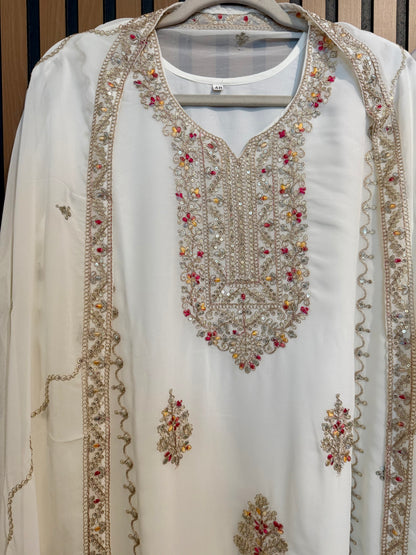 White Georgette Sharara