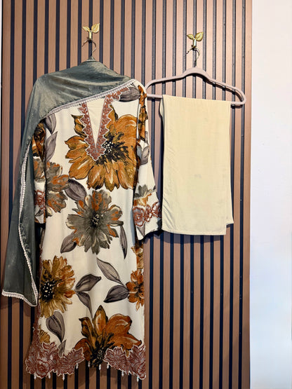 Butter Rayon Print Suit