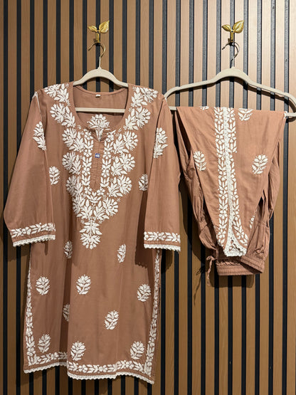 CHIKANKARI SET WITH TULIP