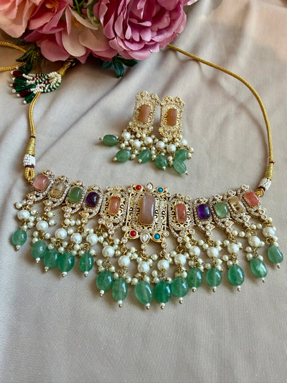 Brand Inspired Moissanite semi precious stone necklace