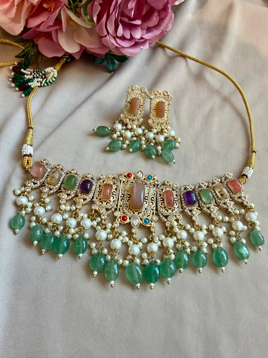 Brand Inspired Moissanite semi precious stone necklace
