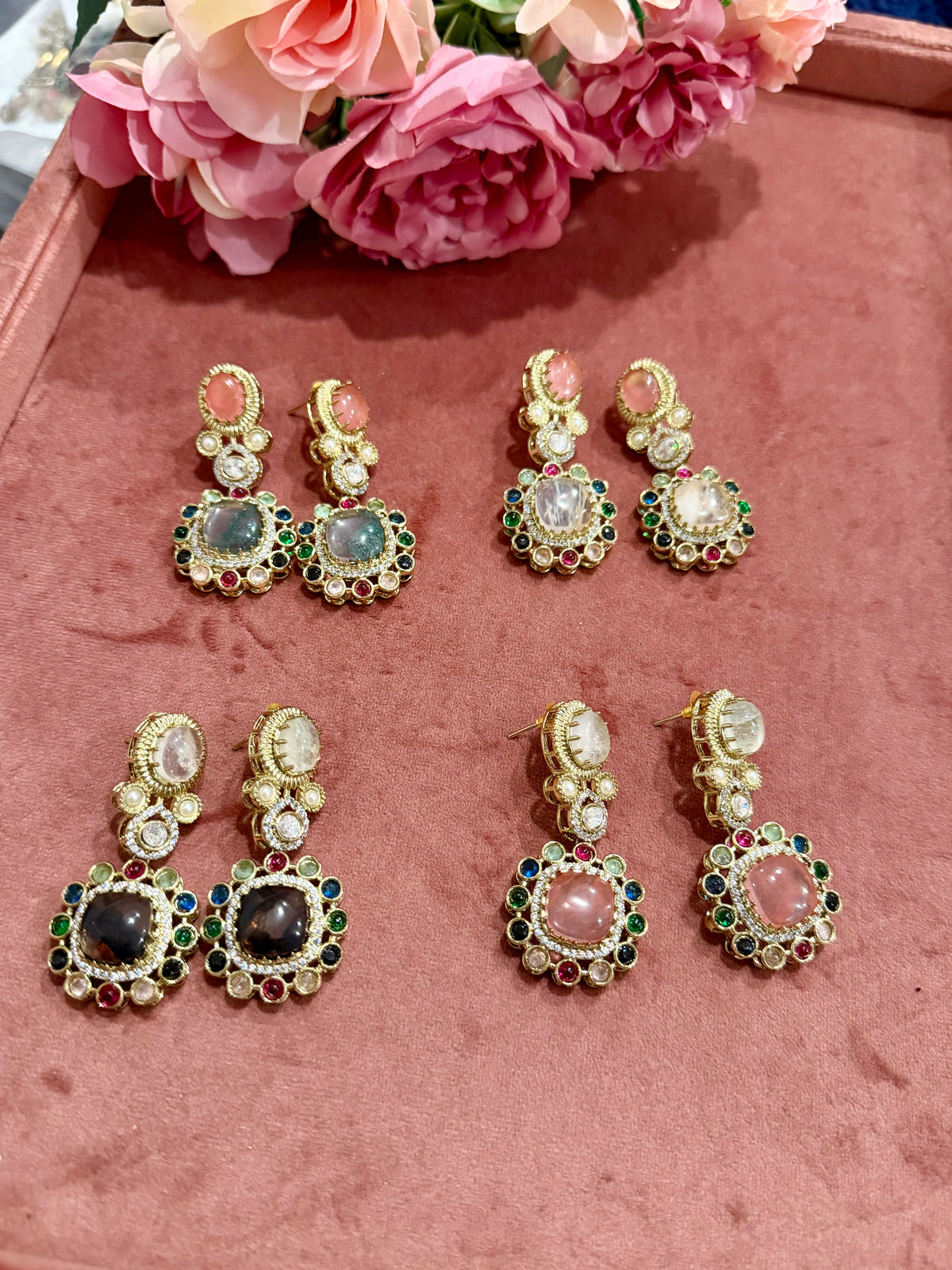 Semi Precious Sabya Inspired Earring
