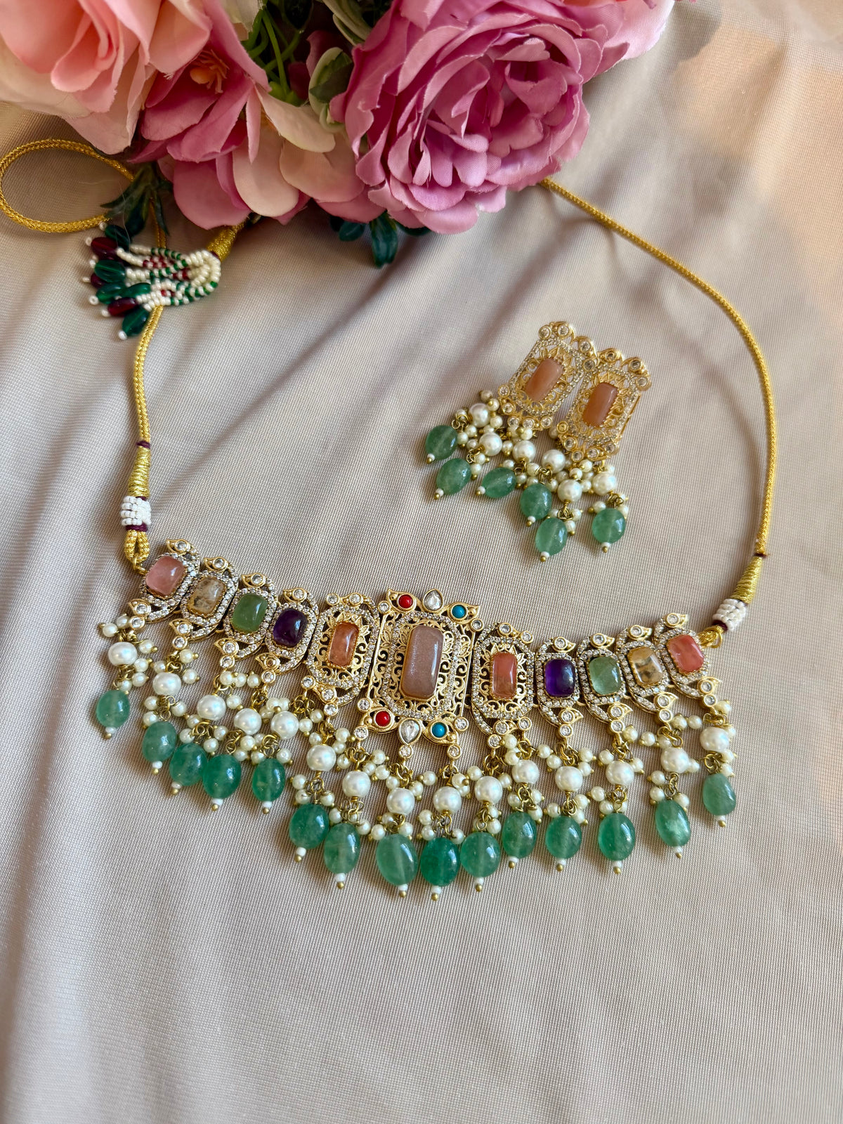 Brand Inspired Moissanite semi precious stone necklace