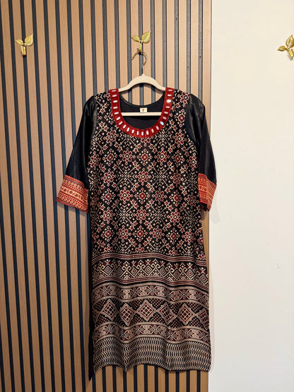 Ajrak Gajji Silk Kurti