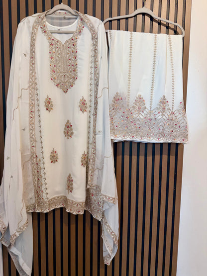 White Georgette Sharara