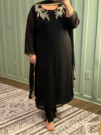 Viscose Georgette Handwork Three Piece