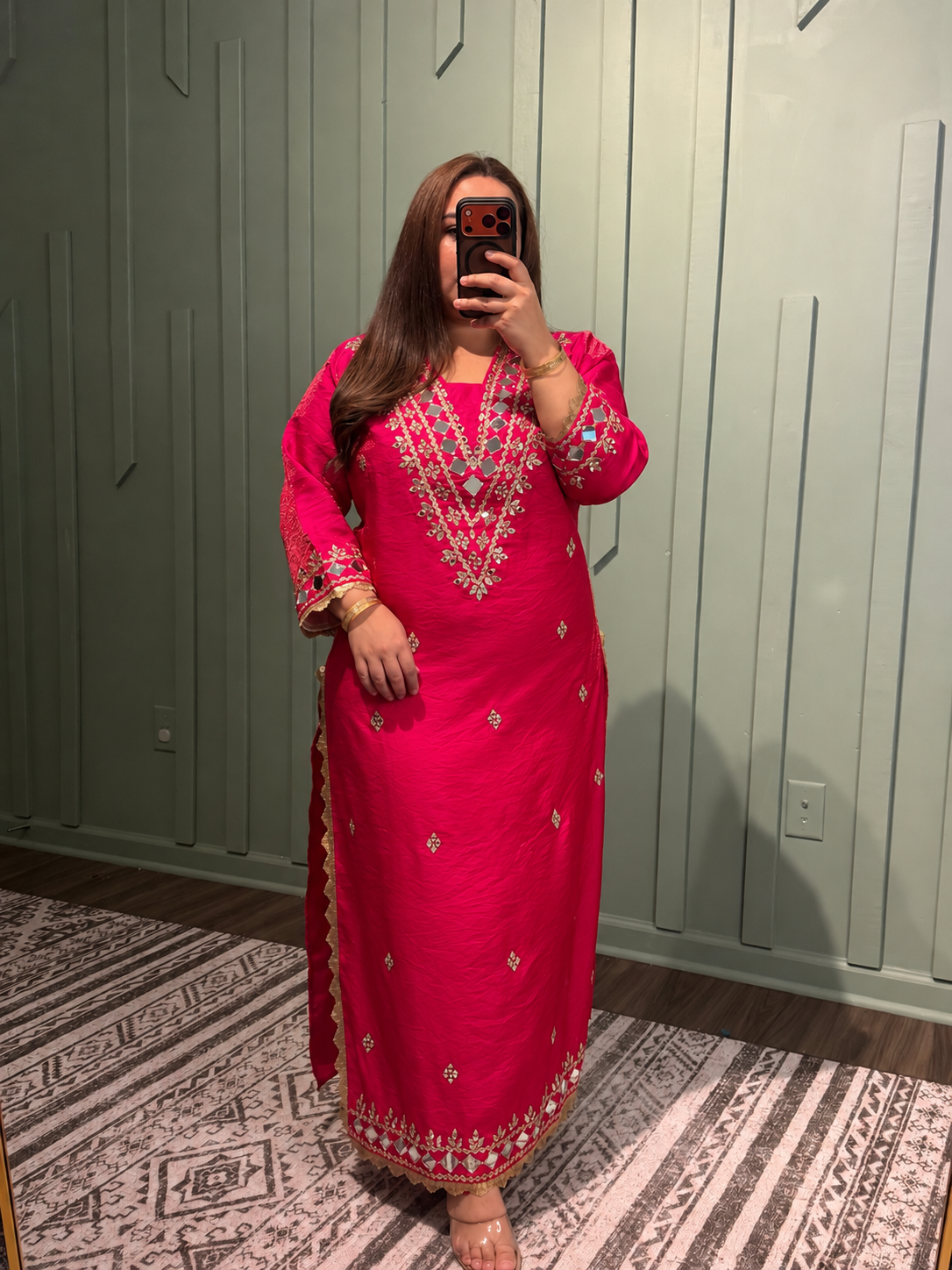 Fusica Shimmer Phiran With Bottom.