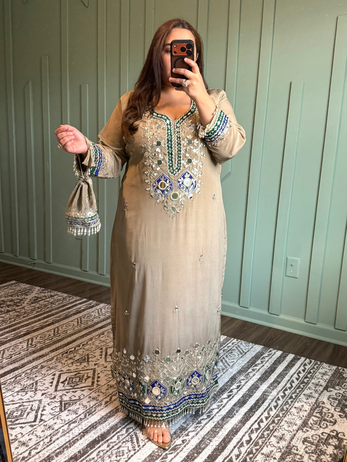 Sand beige Mirror Gotta Phiran Three Piece