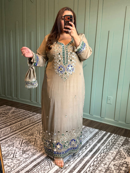 Sand beige Mirror Gotta Phiran Three Piece