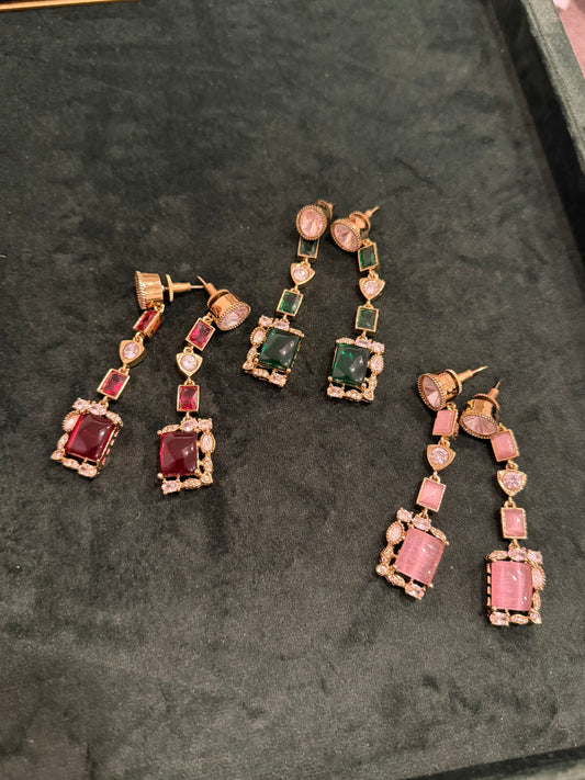 MOISSANITE LONG EARRINGS