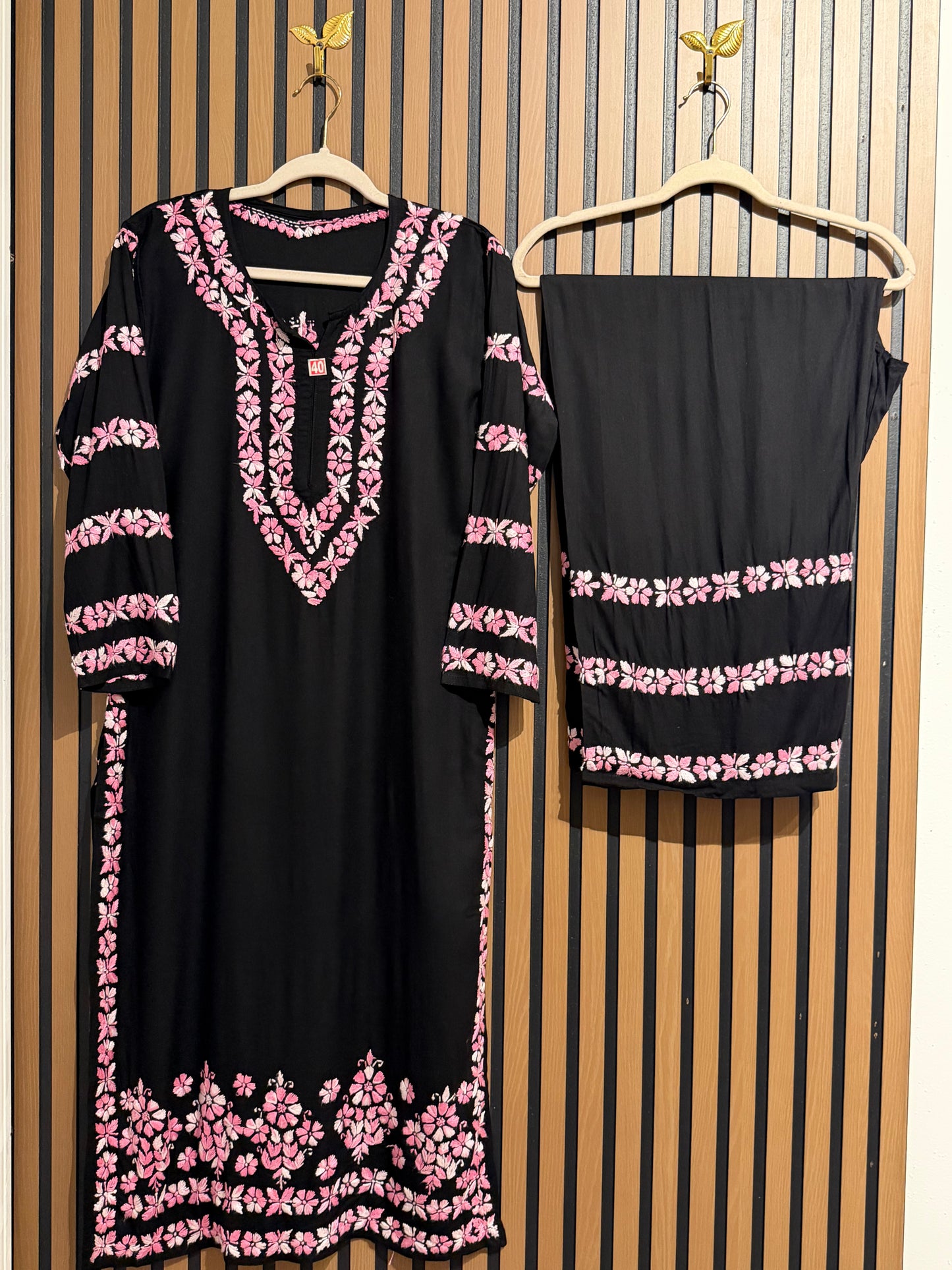 RAYON CHIKANKARI PLAZO SET
