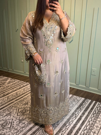 Mirror Gotta Shimmer Long Phiran Three Piece