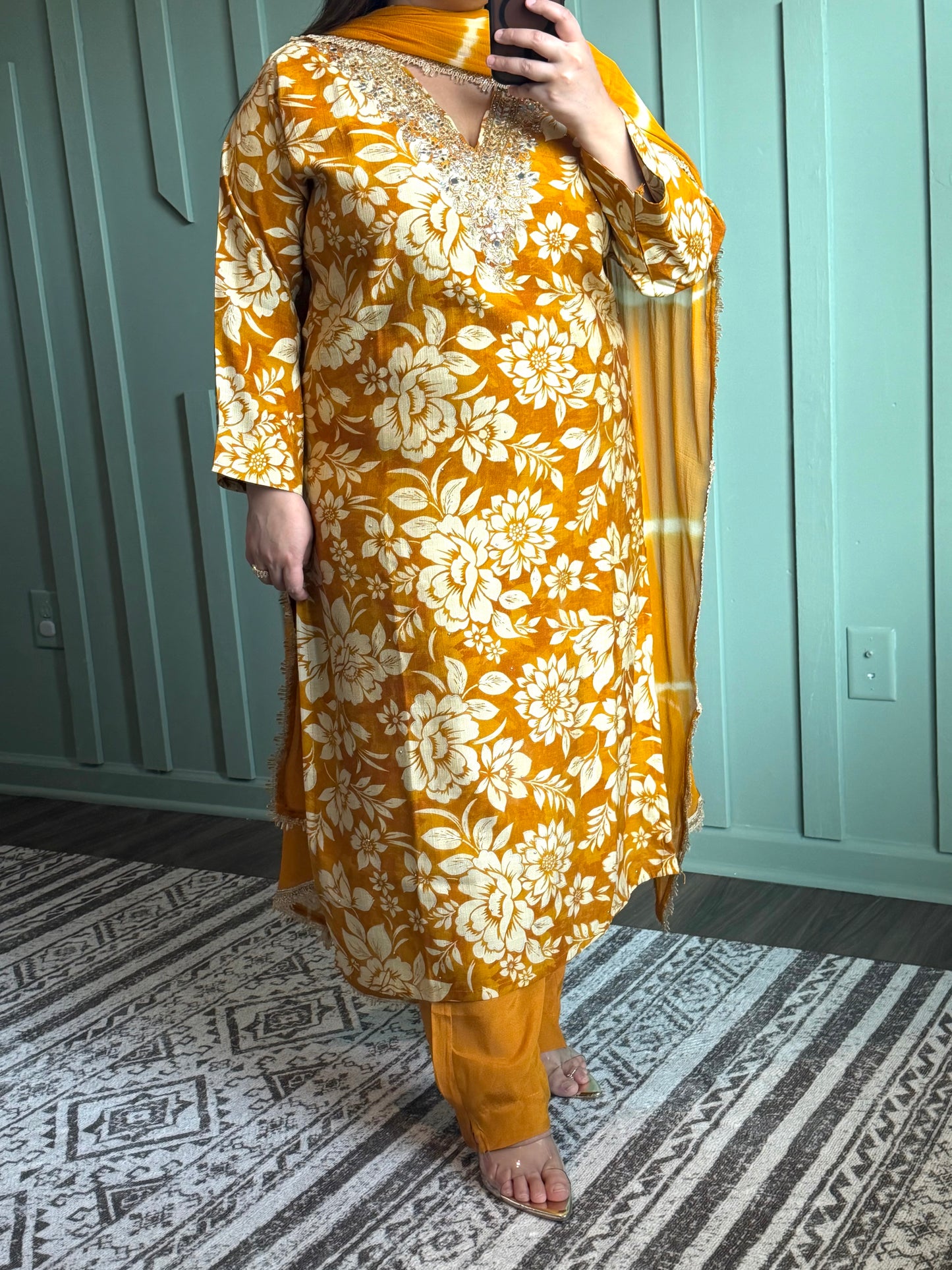 SILK ZARI HAND WORK SUIT
