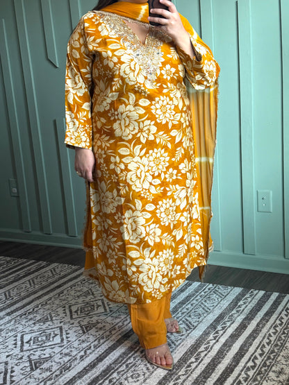 SILK ZARI HAND WORK SUIT