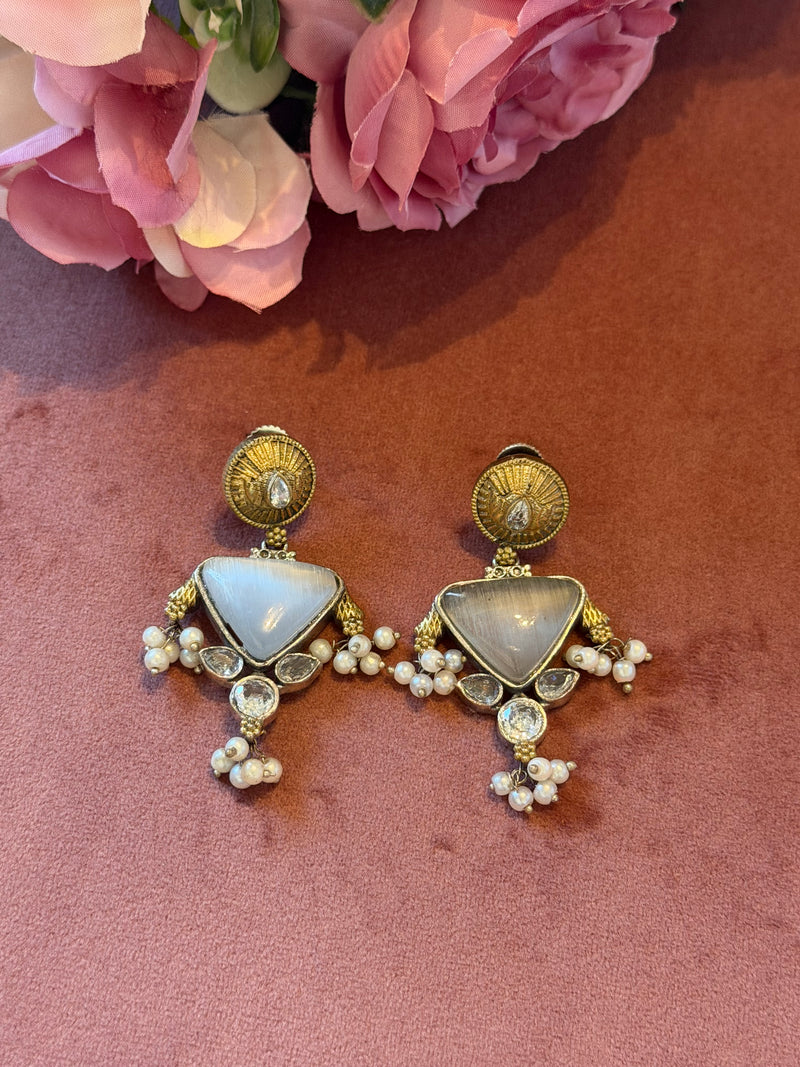 German Silver Dual Tone Earrings