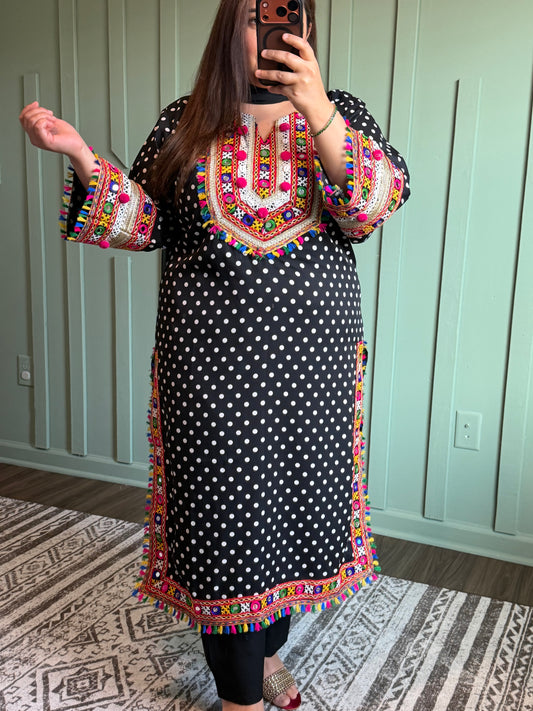 Black Polka Three Piece
