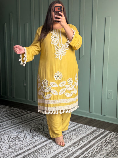 Muslin Hand Embroidery Co ord