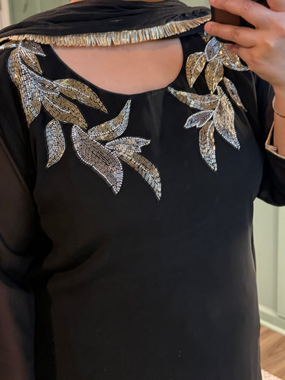 Viscose Georgette Handwork Three Piece