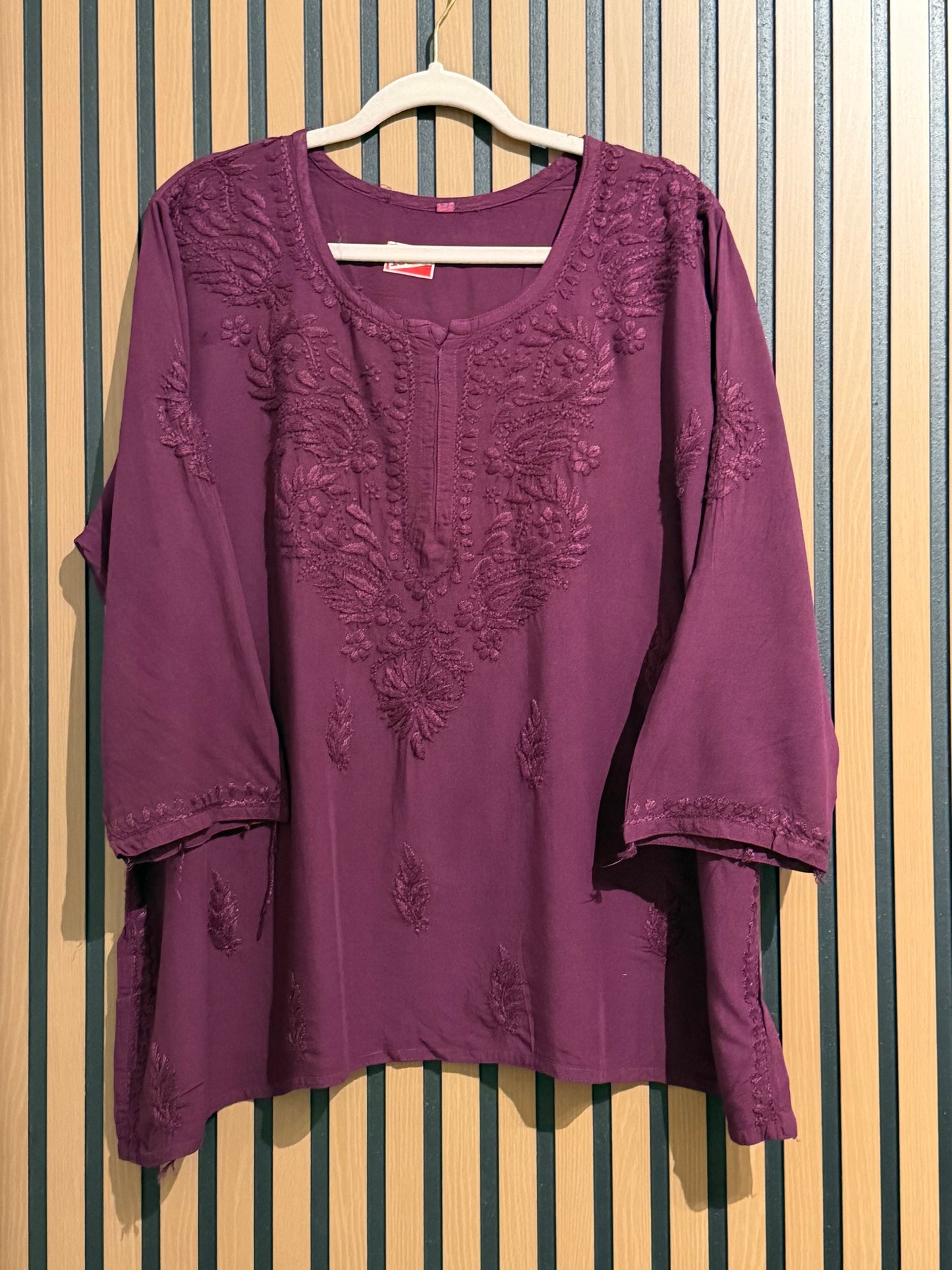 RAYON CHIKANKARI SHORT KURTI
