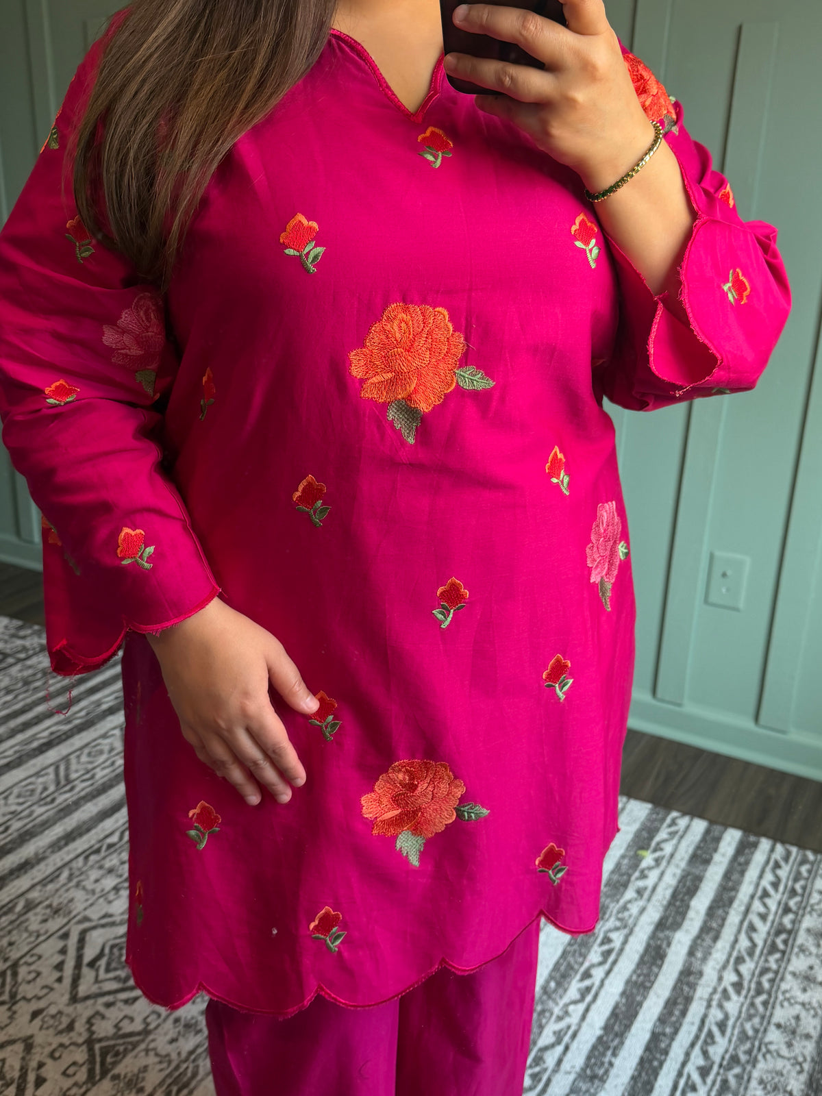 Muslin Embroidered Co ord