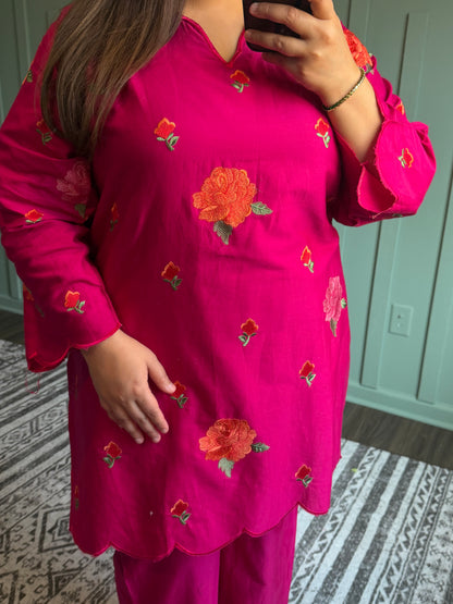 Muslin Embroidered Co ord